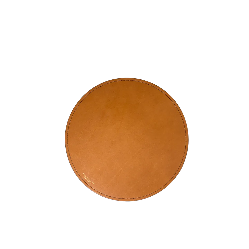 the-bridge-sottopiatti-in-pelle-cognac-oro-per-tavola-artigianale image 1