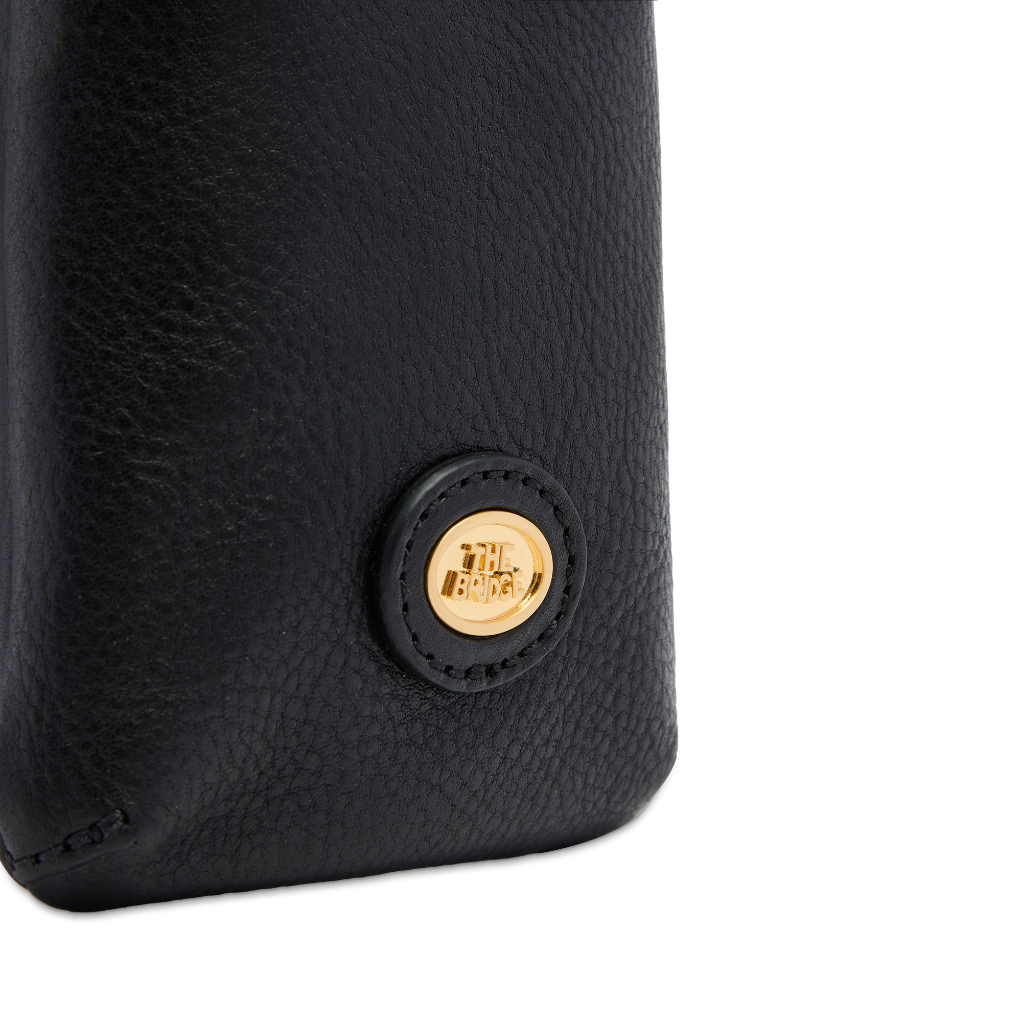 the-bridge-custodia-telefono-in-pelle-con-tracolla-nero-oro image 5