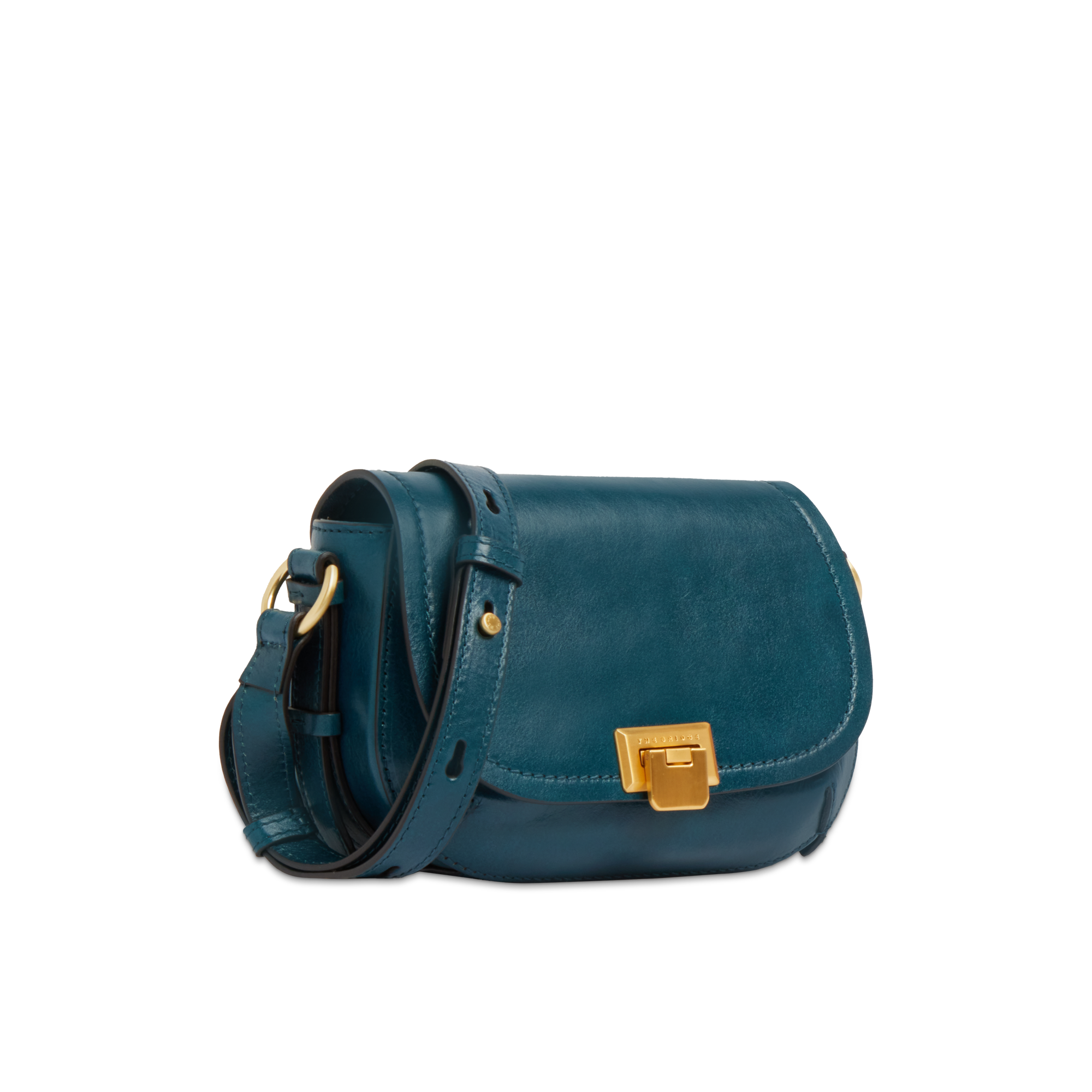 the-bridge-federica-borsa-tracolla-pelle-bovina-pavone-oro image 2
