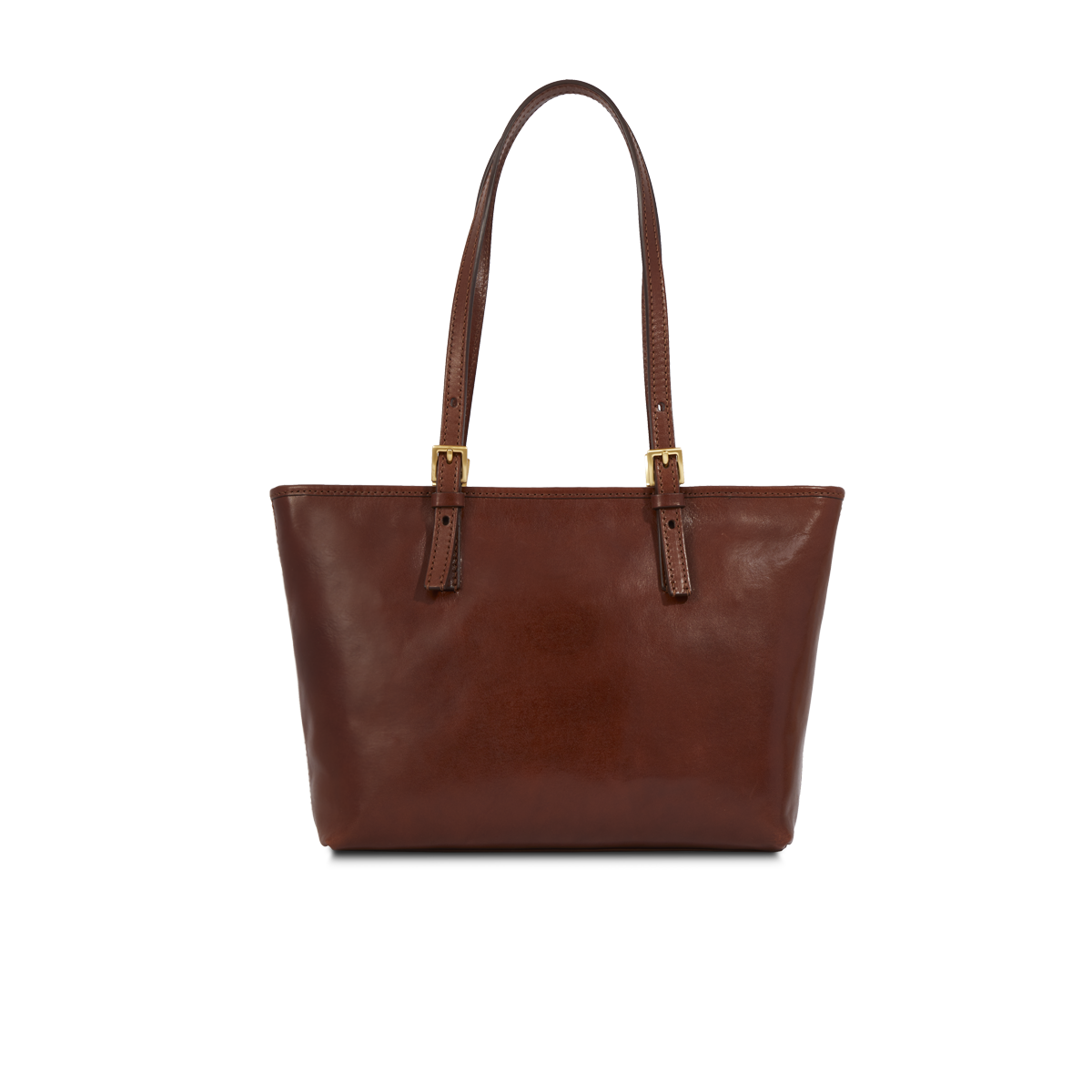 the-bridge-borsa-shopper-donna-in-pelle-marrone-oro-con-zip image 2