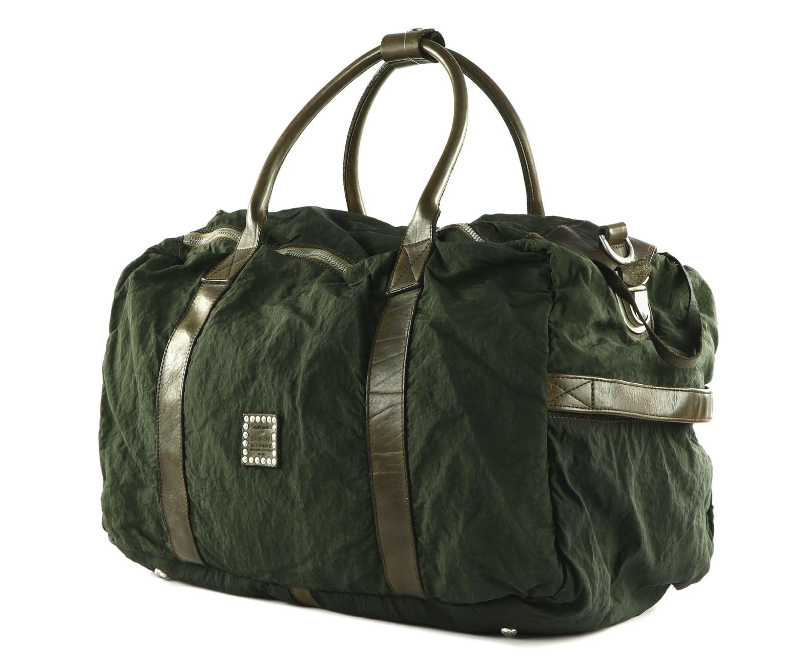 campomaggi-plutone-weekend-bag-verde-militare-borsone-viaggio-tela-e-pelle image 5