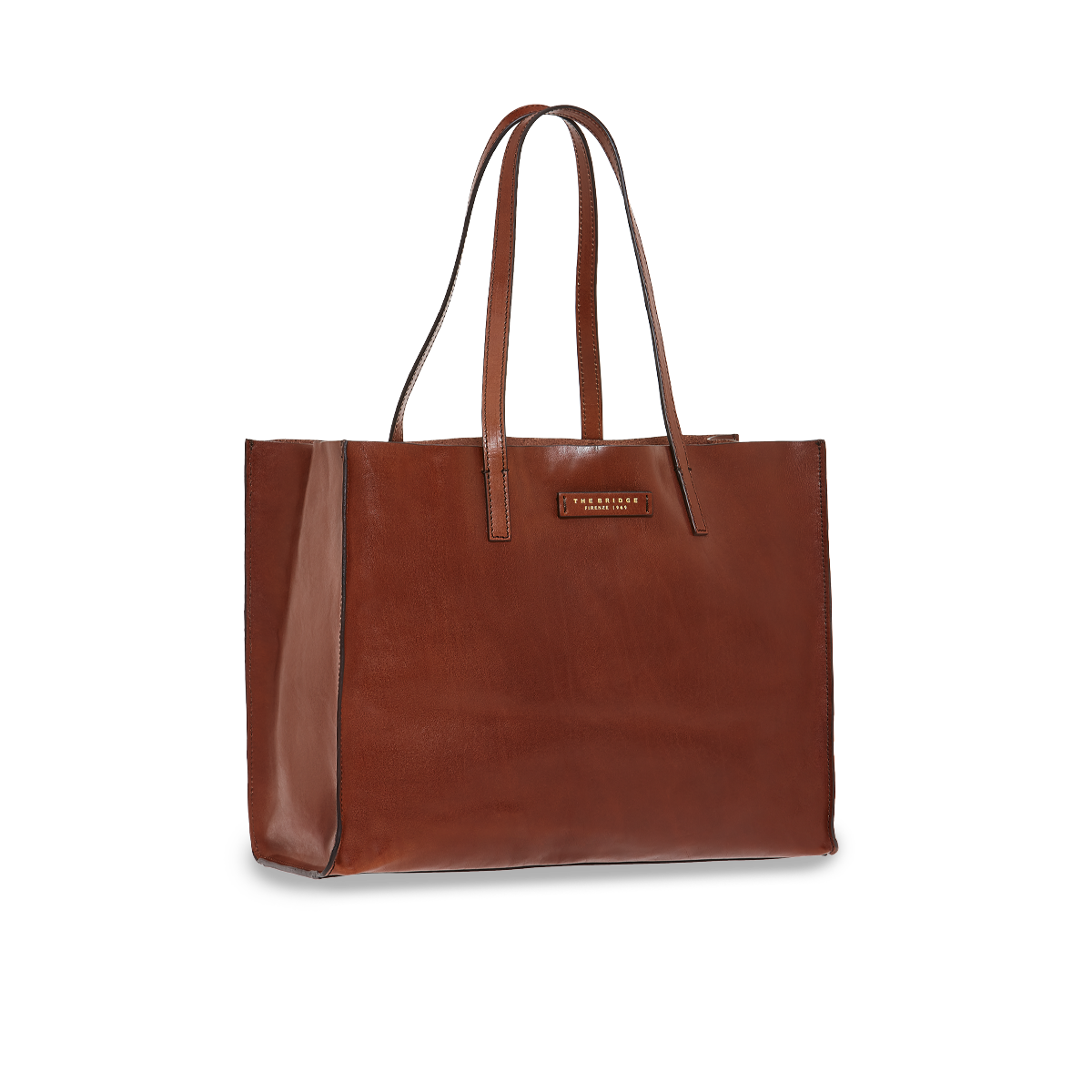 the-bridge-mirra-shopper-in-pelle-marrone-oro image 1
