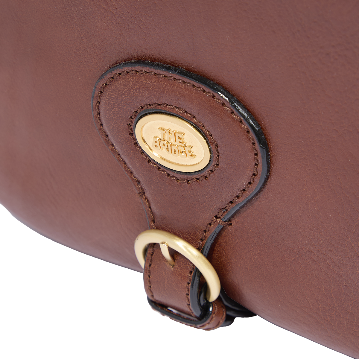 the-bridge-isadora-borsa-tracolla-donna-pelle-marrone-oro-con-zip image 5