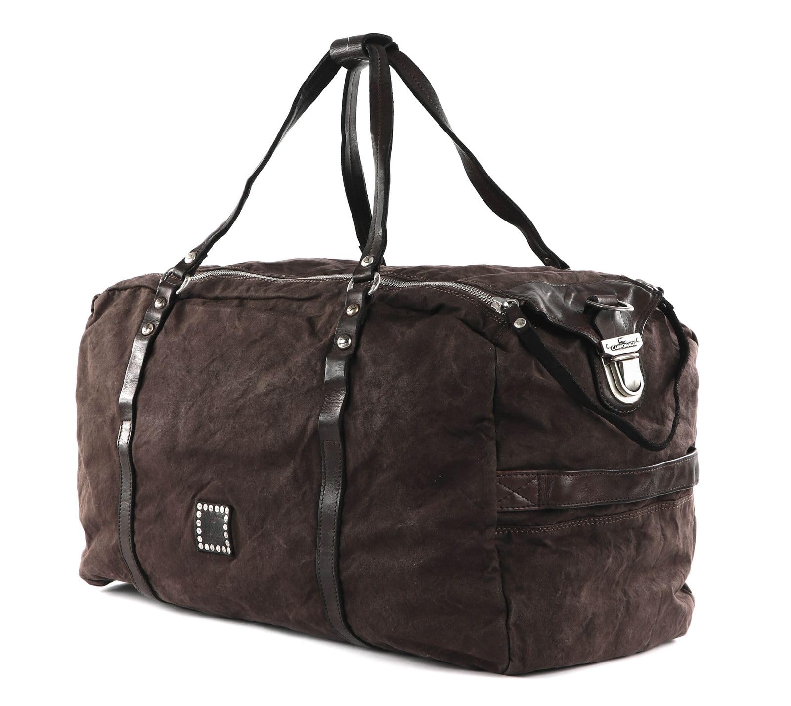campomaggi-saturno-weekend-bag-canvas-e-pelle-militare-moro-siena image 5