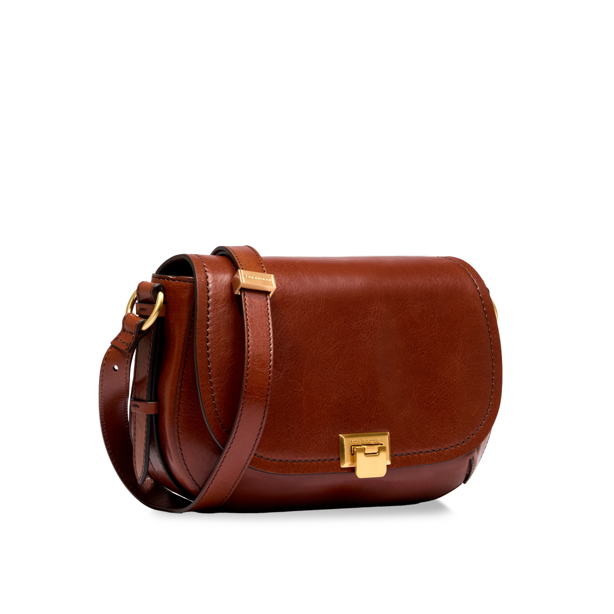 the-bridge-federica-borsa-tracolla-in-pelle-marrone-oro image 2