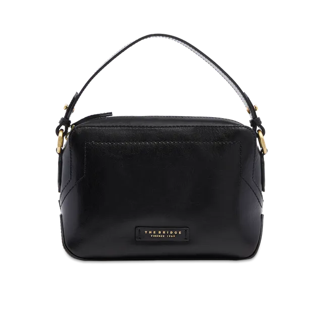the-bridge-larissa-borsa-tracolla-camera-case-zip-in-pelle-nero-oro image 1