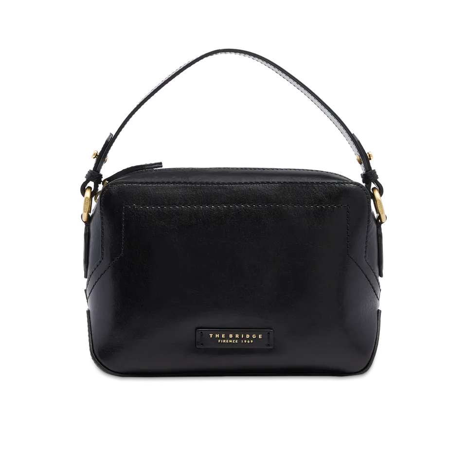 the-bridge-larissa-borsa-tracolla-camera-case-zip-in-pelle-nero-oro image 1