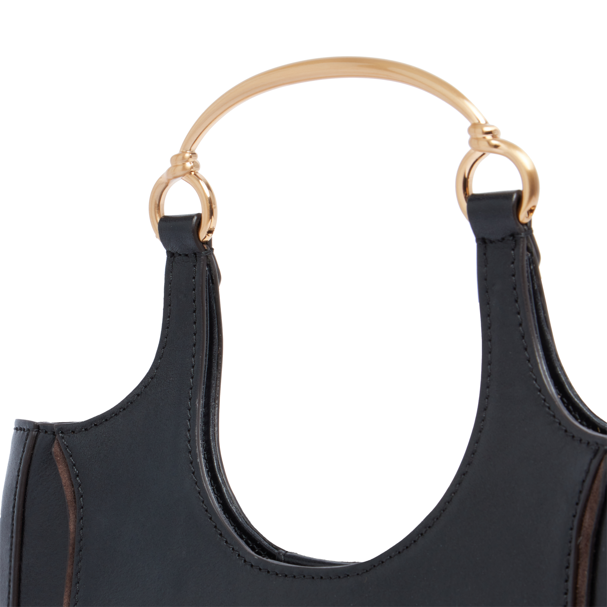 the-bridge-luce-borsa-hobo-mini-in-pelle-nera-oro-con-manico-gioiello image 5