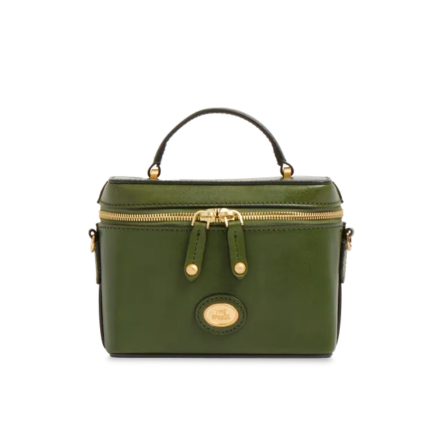the-bridge-bauletto-in-pelle-verde-maggiorana-oro-con-tracolla-removibile image 1