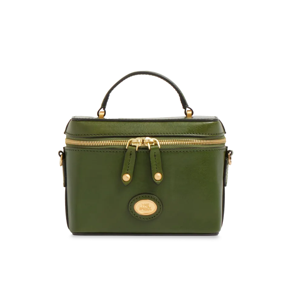 the-bridge-bauletto-in-pelle-verde-maggiorana-oro-con-tracolla-removibile image 1