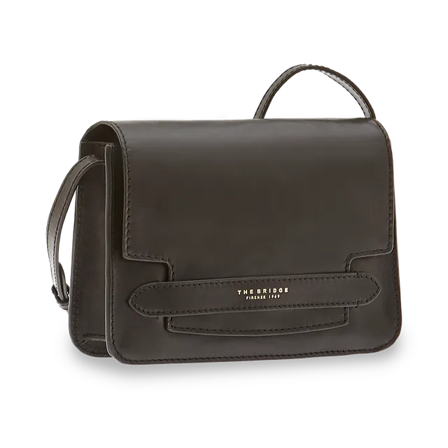 the-bridge-borsa-tracolla-pelle-donna-nera-strutturata image 1