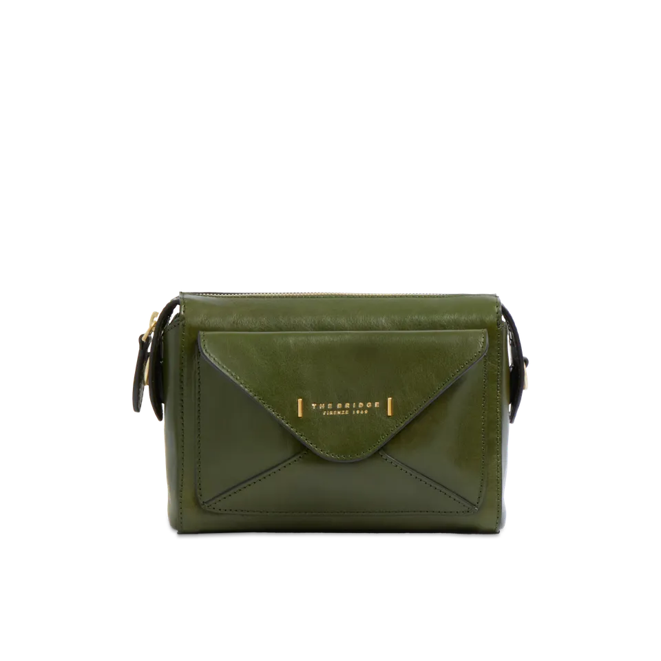 the-bridge-frida-borsa-tracolla-camera-case-in-pelle-verde-maggiorana-oro image 1