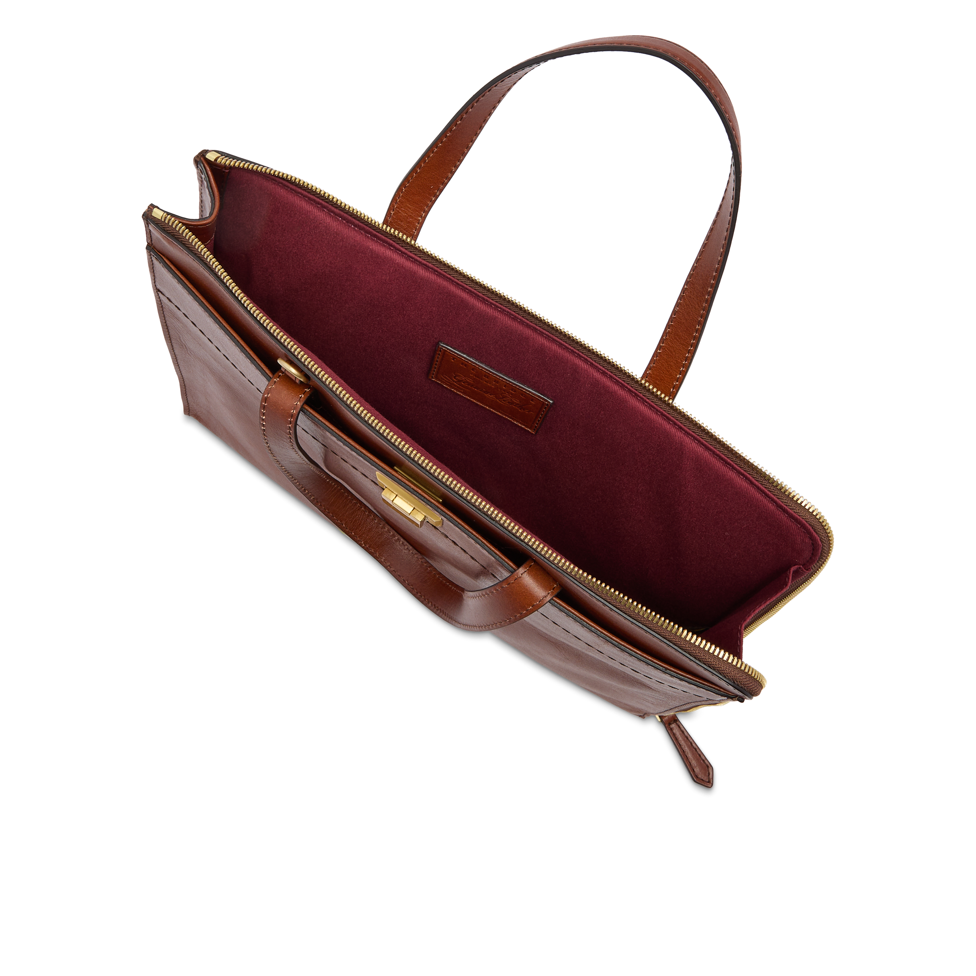 the-bridge-leila-cartella-in-pelle-donna-porta-pc-marrone-oro image 4