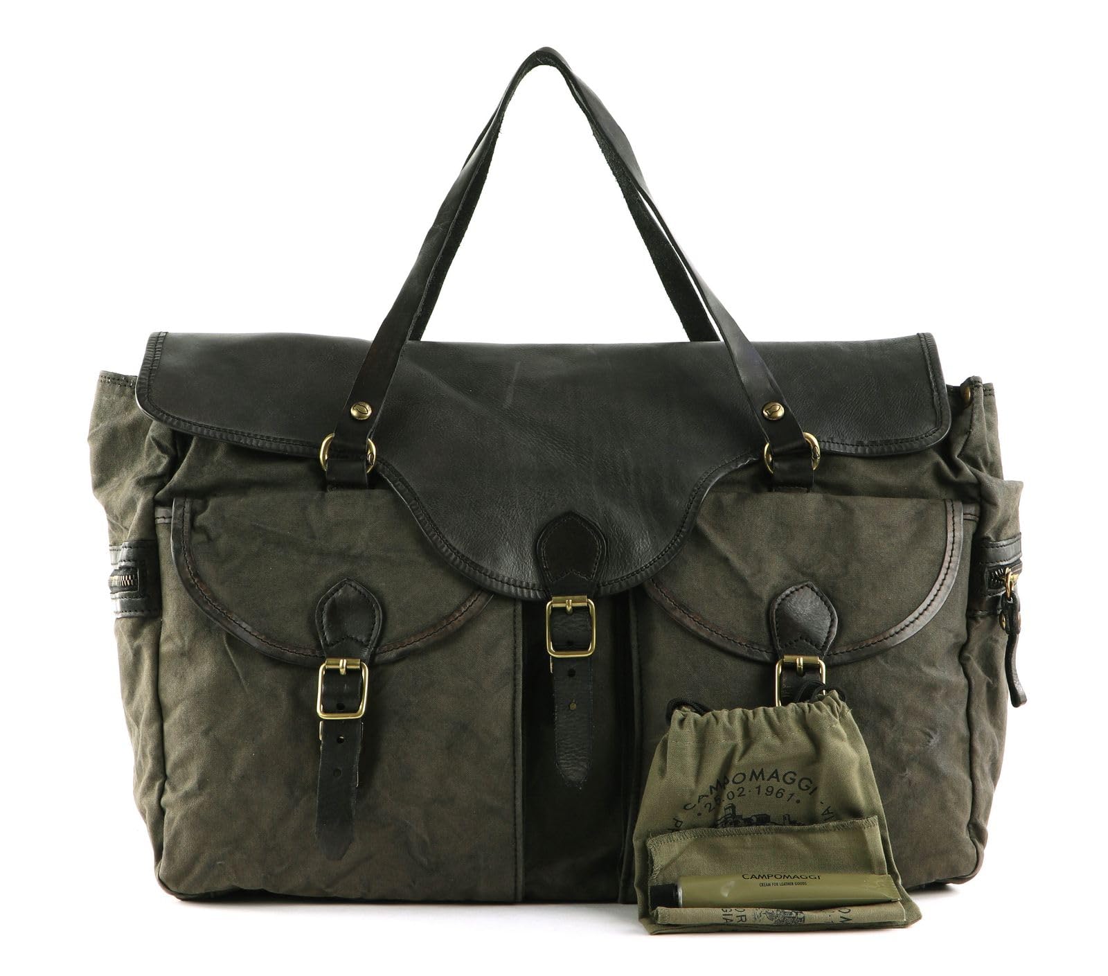 campomaggi-mercurio-weekender-verde-militare-grigio image 2