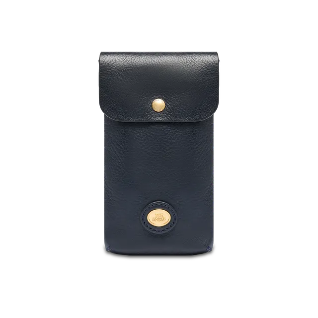 the-bridge-custodia-telefono-in-pelle-blu-navy-oro image 1