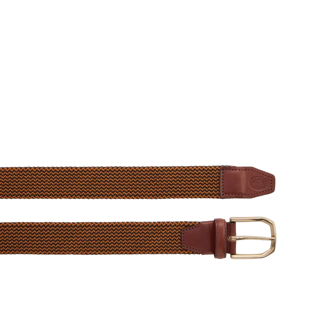 the-bridge-brunelleschi-cintura-uomo-in-pelle-e-tessuto-marrone-oro image 1