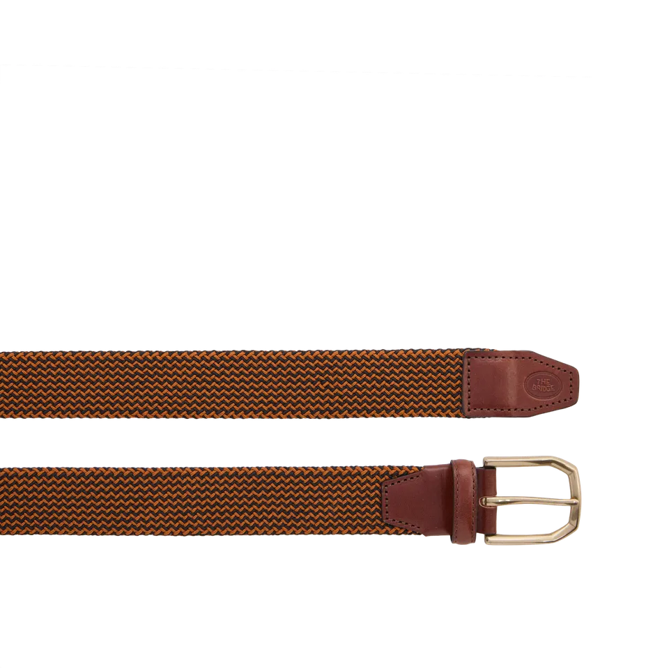 the-bridge-brunelleschi-cintura-uomo-in-pelle-e-tessuto-marrone-oro image 1
