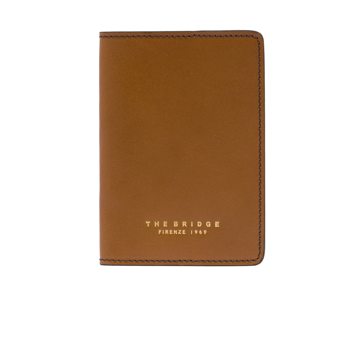 the-bridge-porta-passaporto-in-pelle-cognac-oro image 1