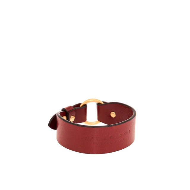 the-bridge-braccialetto-in-pelle-bovina-marrone-oro-unisex-2 image 1