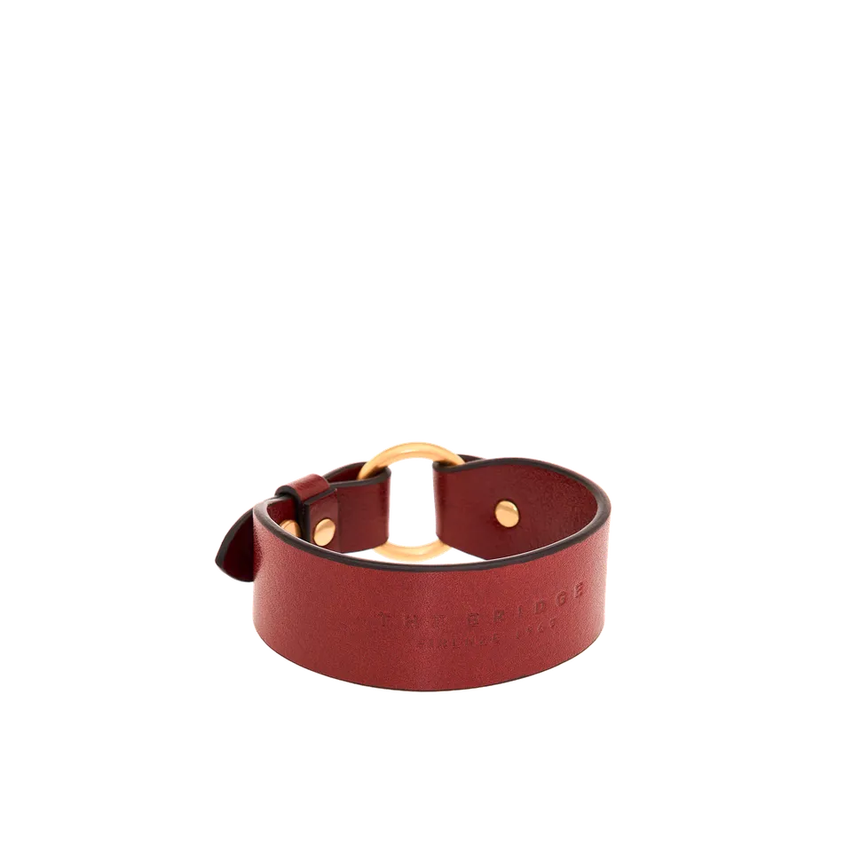 the-bridge-braccialetto-in-pelle-bovina-marrone-oro-unisex-2 image 1