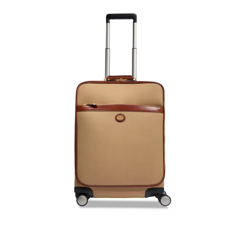 the-bridge-story-trolley-in-pelle-e-tessuto-naturale-marrone-oro image 1