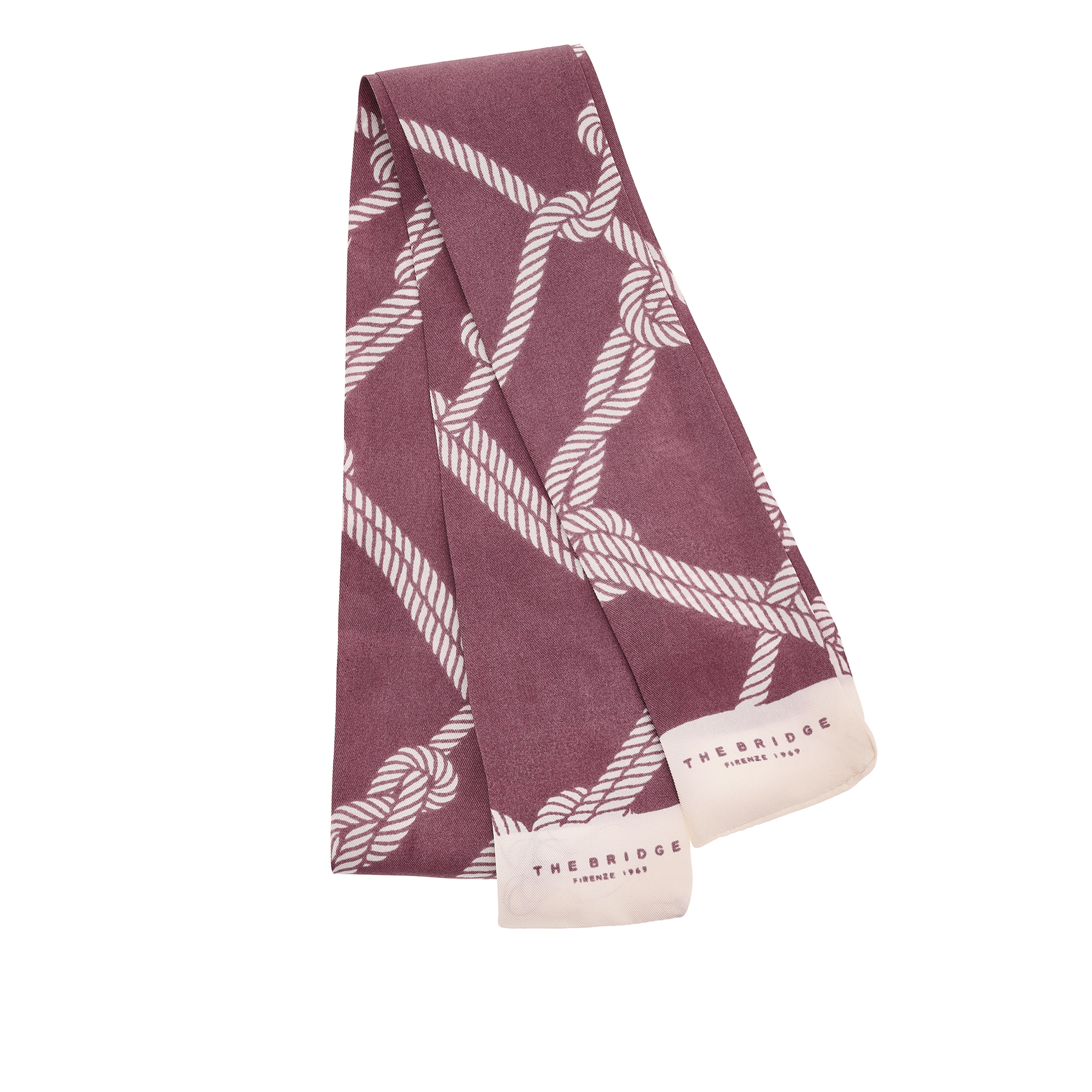 the-bridge-foulard-donna-in-seta-twilly-fantasia-burro-orchidea image 1