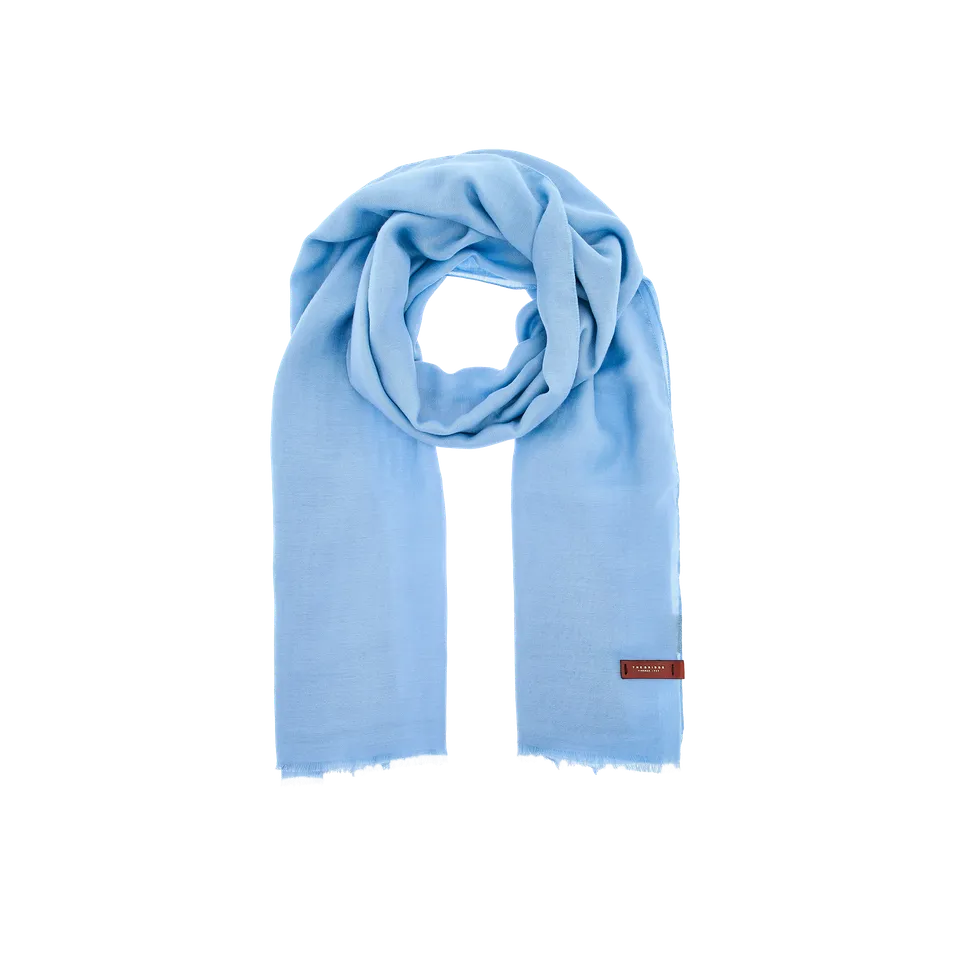 the-bridge-stola-donna-in-viscosa-cotone-azzurro-acqua-con-oro image 1
