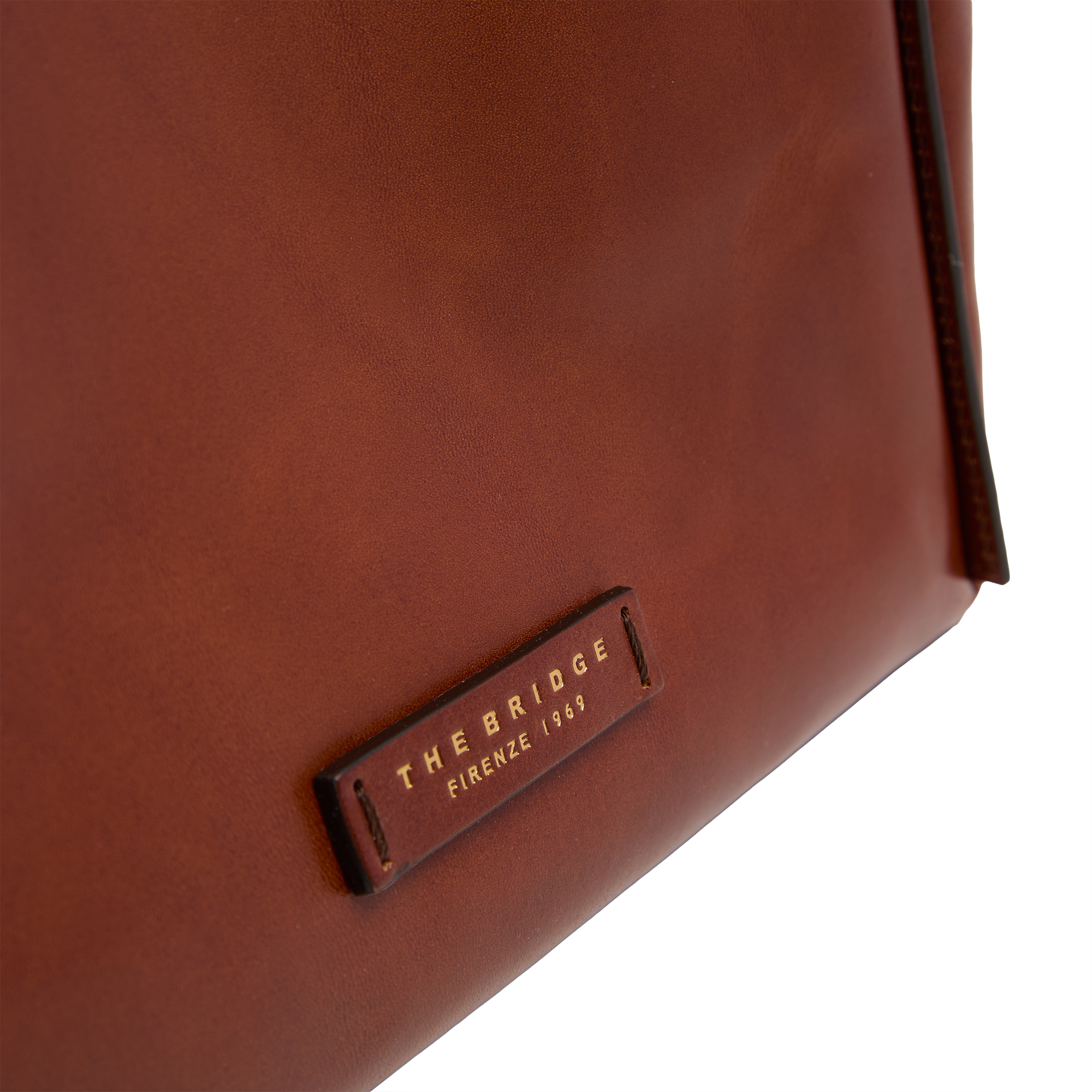 the-bridge-icons-borsa-shopper-donna-in-pelle-con-pochette-marrone-oro image 5