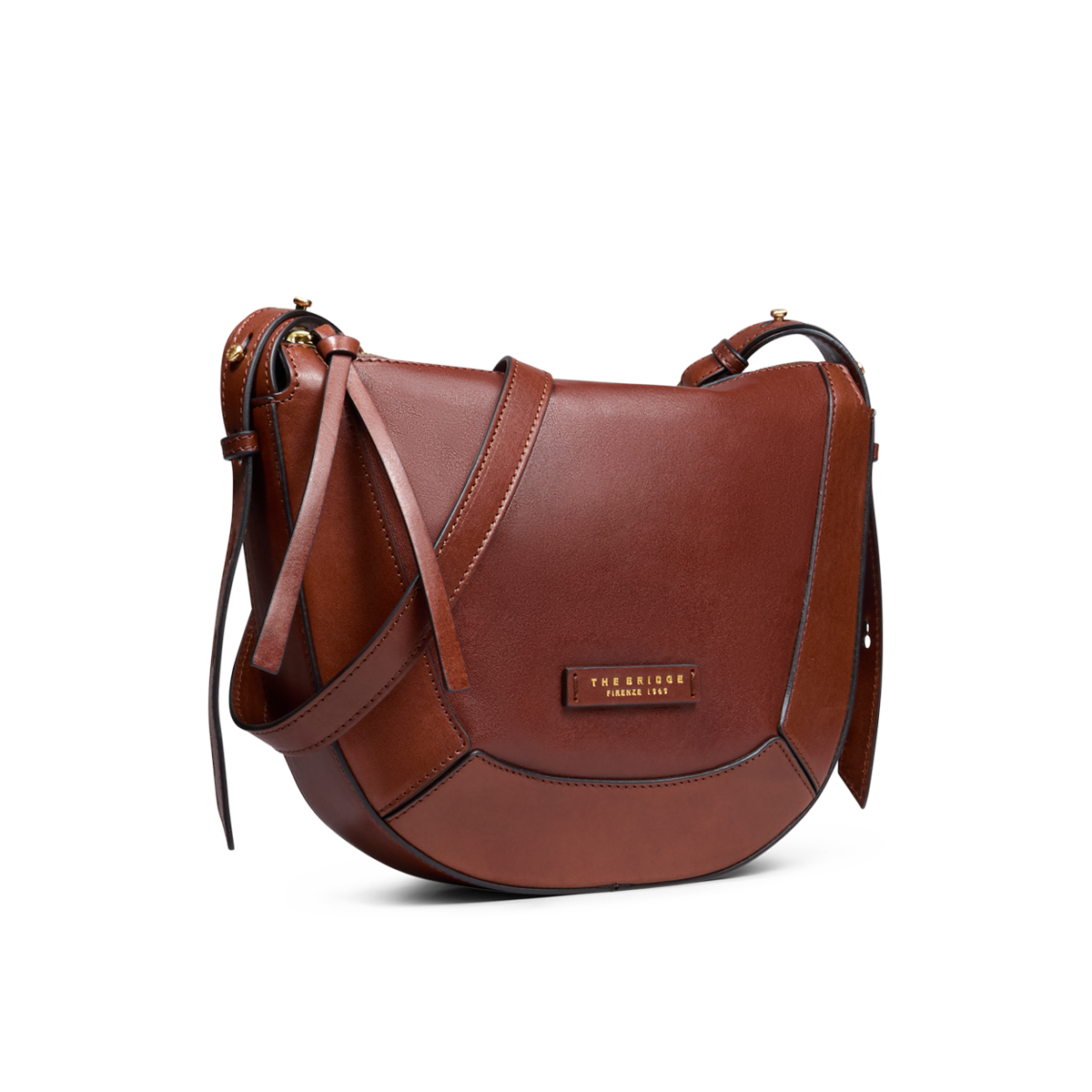 the-bridge-fedora-borsa-a-tracolla-piccola-in-pelle-marrone-oro image 2