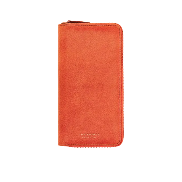 the-bridge-lupo-portafogli-uomo-in-pelle-cognac-con-zip image 1