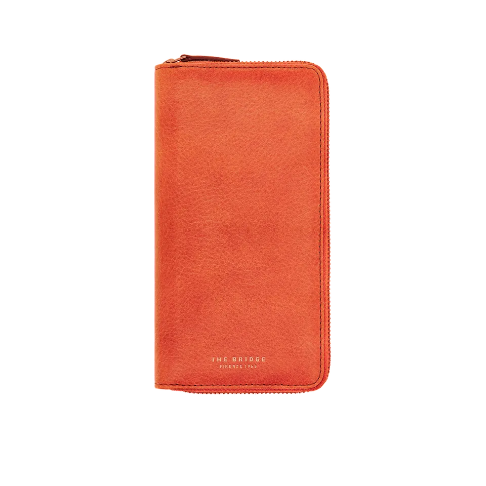 the-bridge-lupo-portafogli-uomo-in-pelle-cognac-con-zip image 1