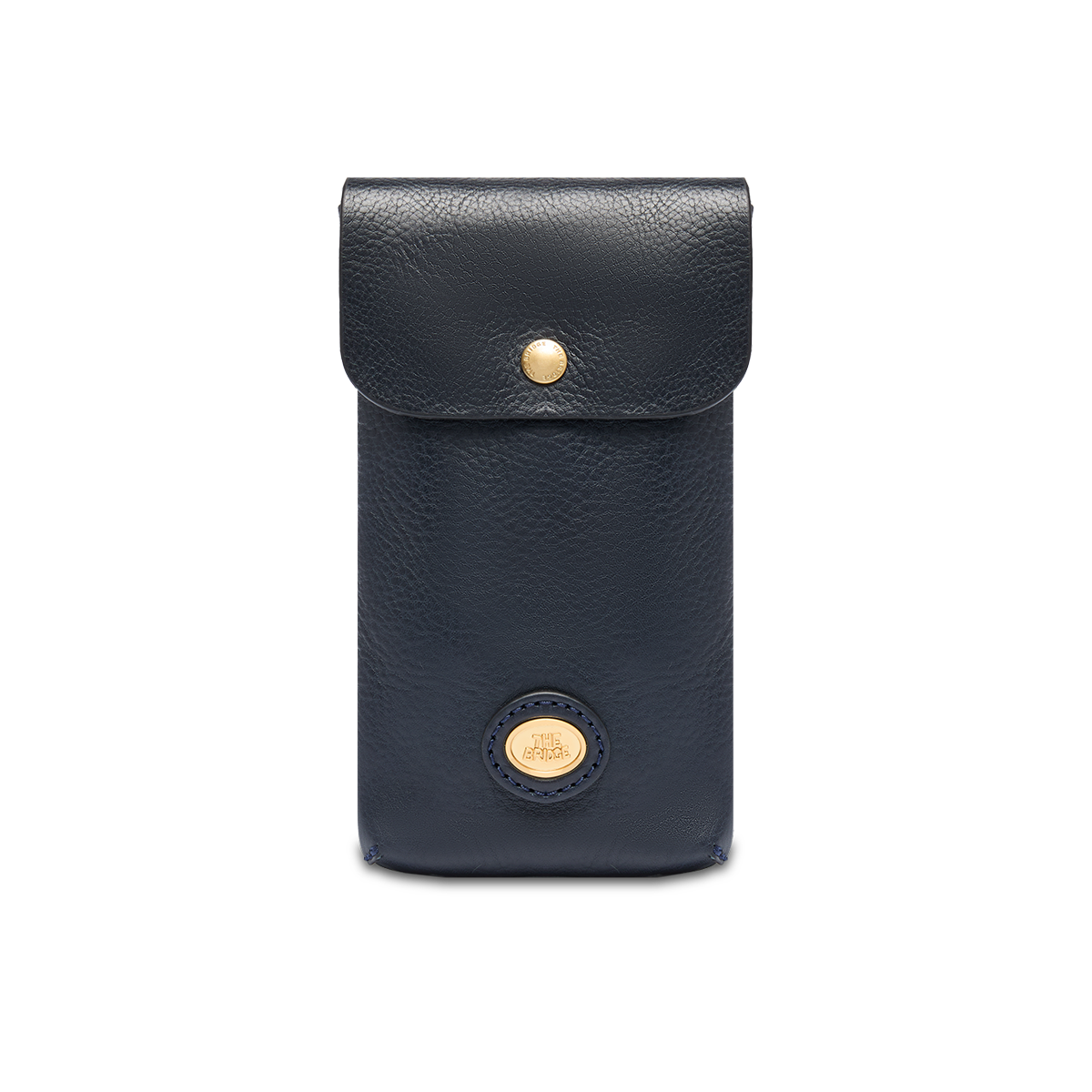 the-bridge-custodia-telefono-in-pelle-blu-navy-oro image 1