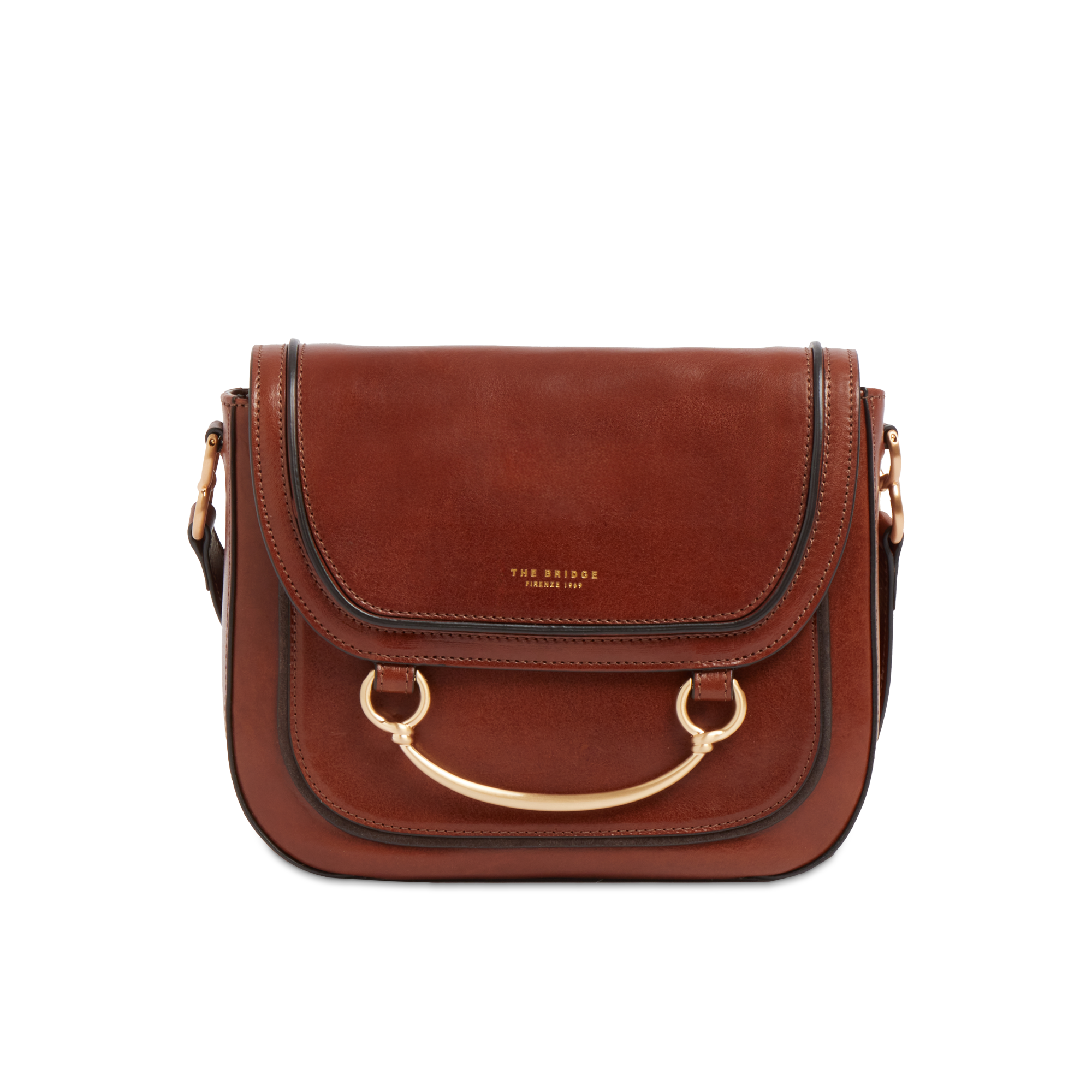 the-bridge-borsa-in-pelle-da-donna-con-tracolla-patta-e-manico-gioiello-luce-mar image 1