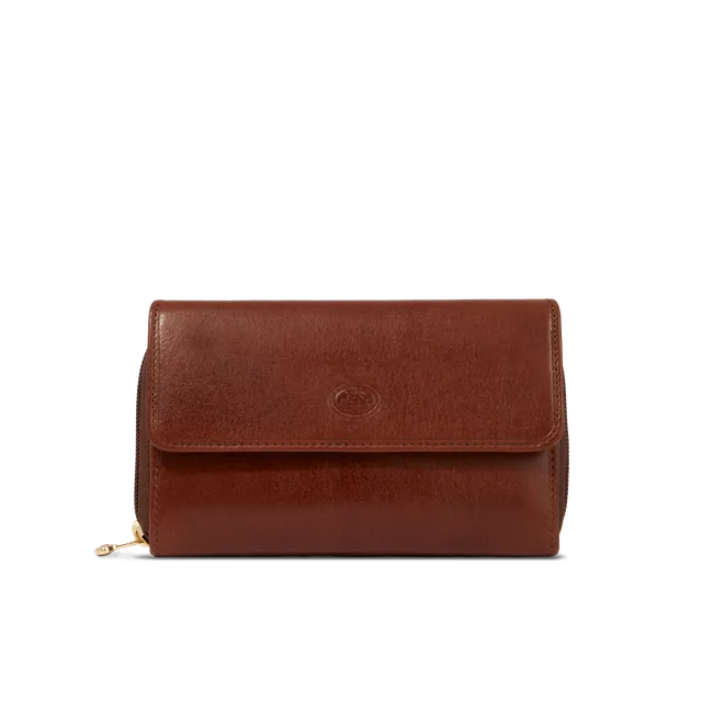 the-bridge-portafogli-donna-in-pelle-con-portamonete-marrone-oro-story-donna image 1