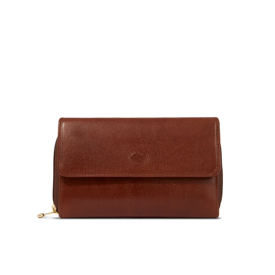 the-bridge-portafogli-donna-in-pelle-con-portamonete-marrone-oro-story-donna image 1