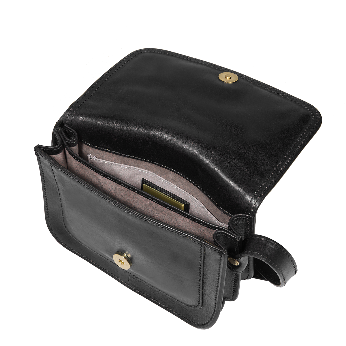 the-bridge-borsa-tracolla-pelle-a-scomparti-small-size-nero-oro-donna image 4