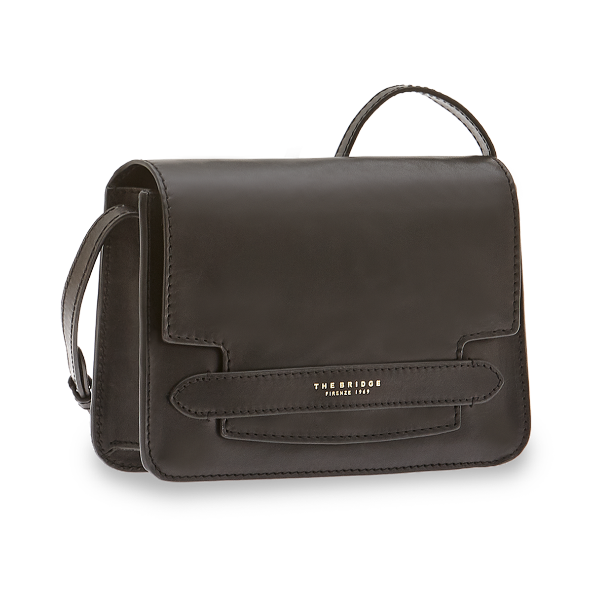 the-bridge-borsa-tracolla-pelle-donna-nera-strutturata image 1