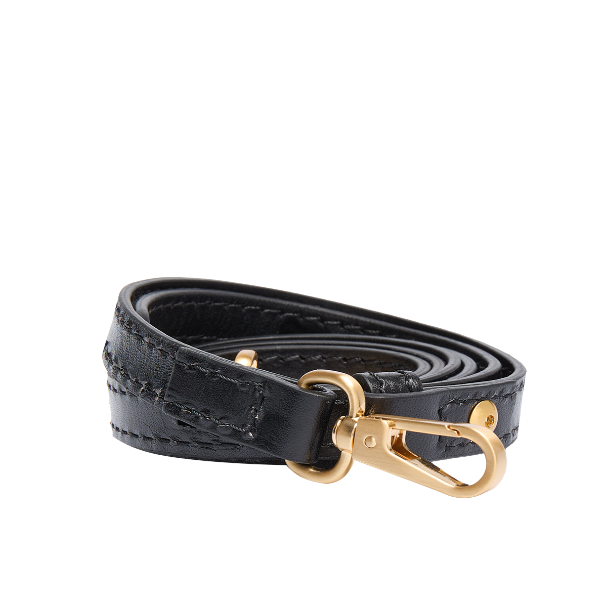 the-bridge-tracolla-in-pelle-regolabile-nera-oro-per-borsa image 1