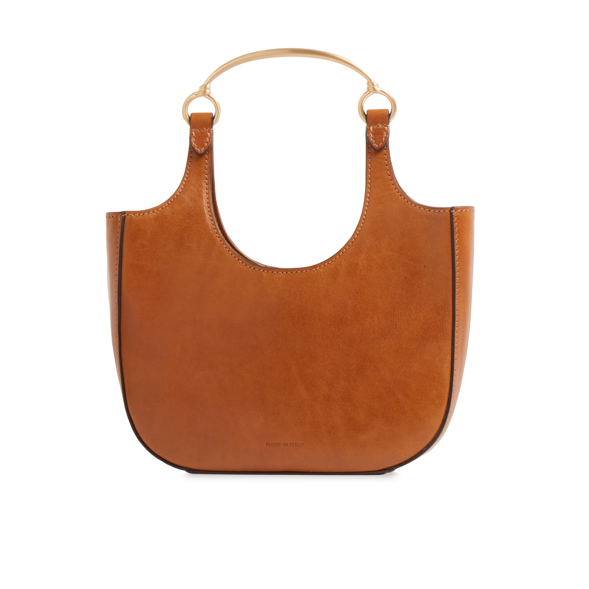 the-bridge-luce-borsa-hobo-mini-in-pelle-cognac-oro-con-manico-gioiello image 3