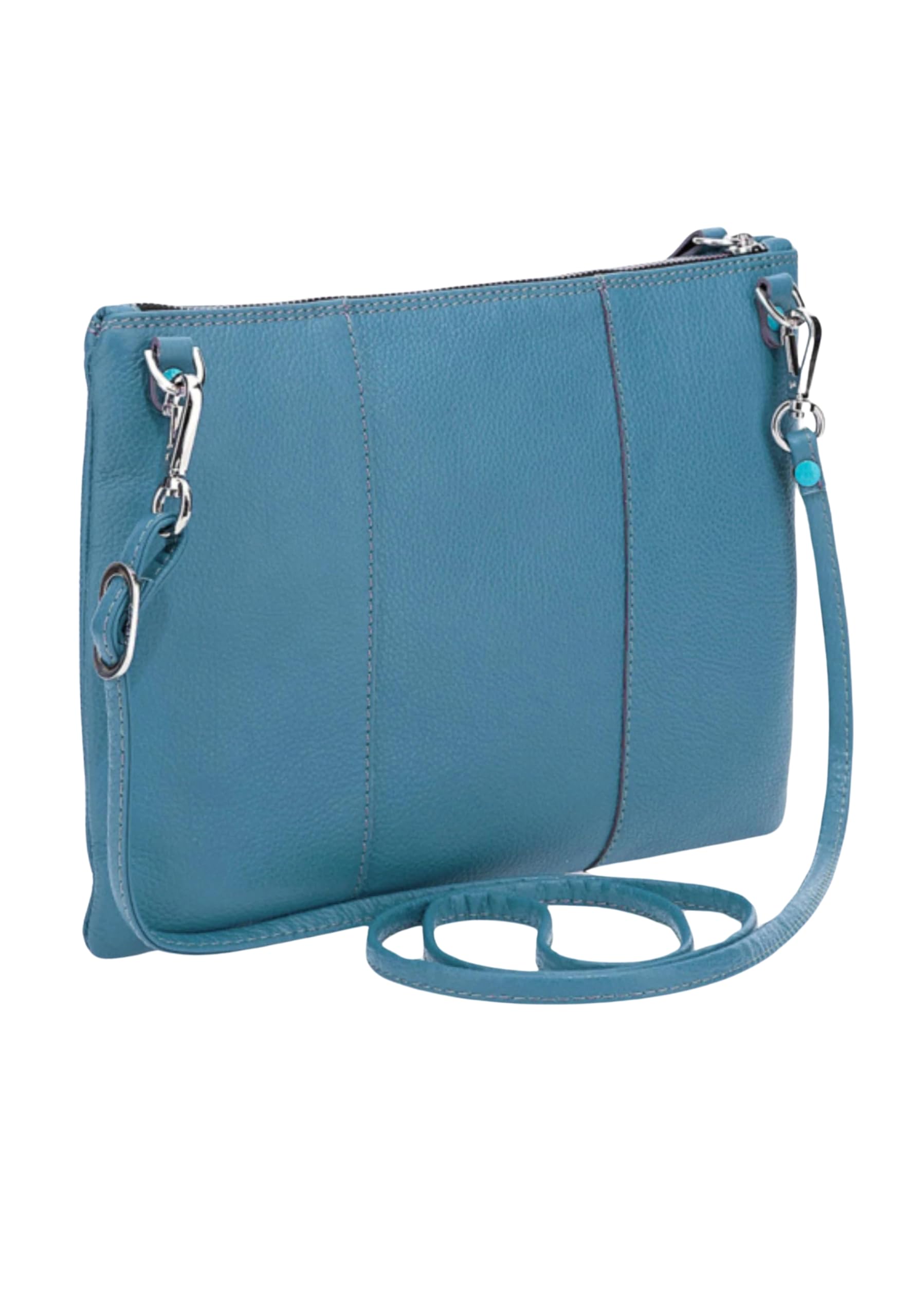 gabs-beyonc-logo-basic-taglia-m-pochette-in-pelle-blu-laguna image 2