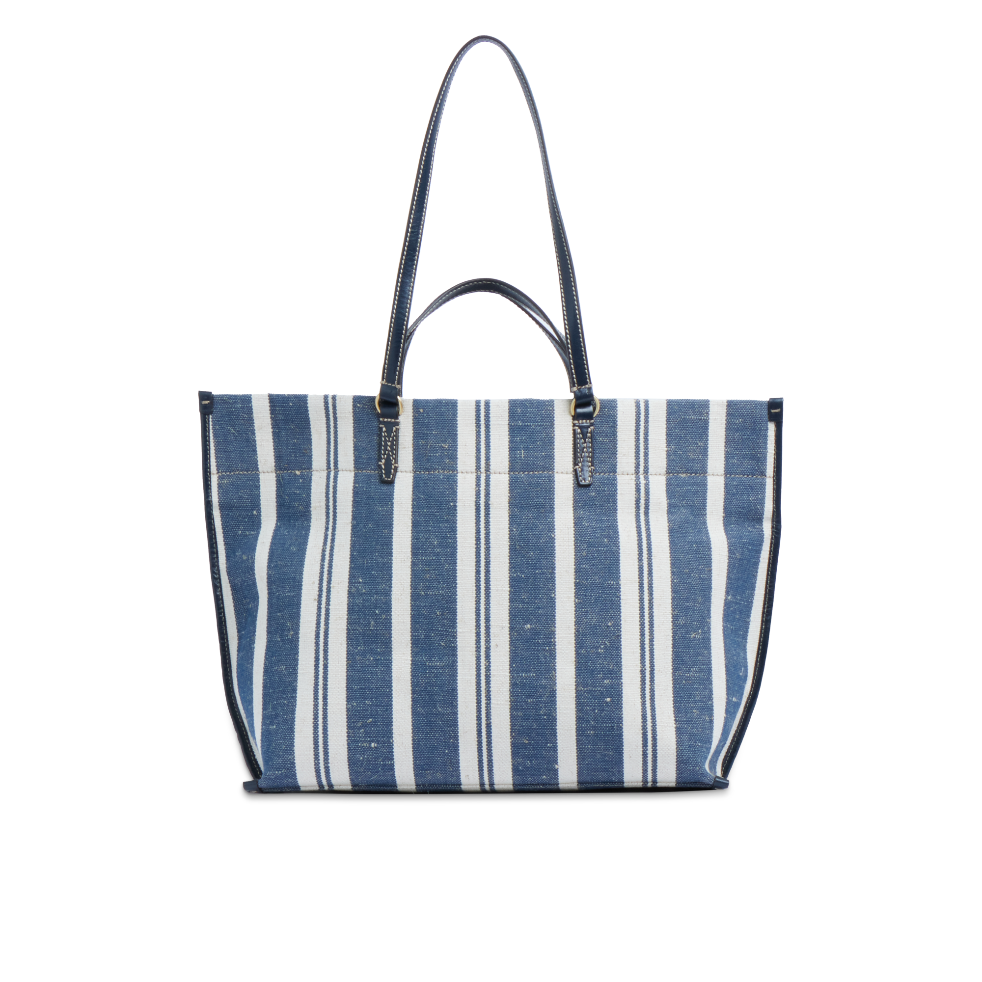 the-bridge-luna-ss26-shopper-in-pelle-e-tessuto-blu-naturale-oro image 3