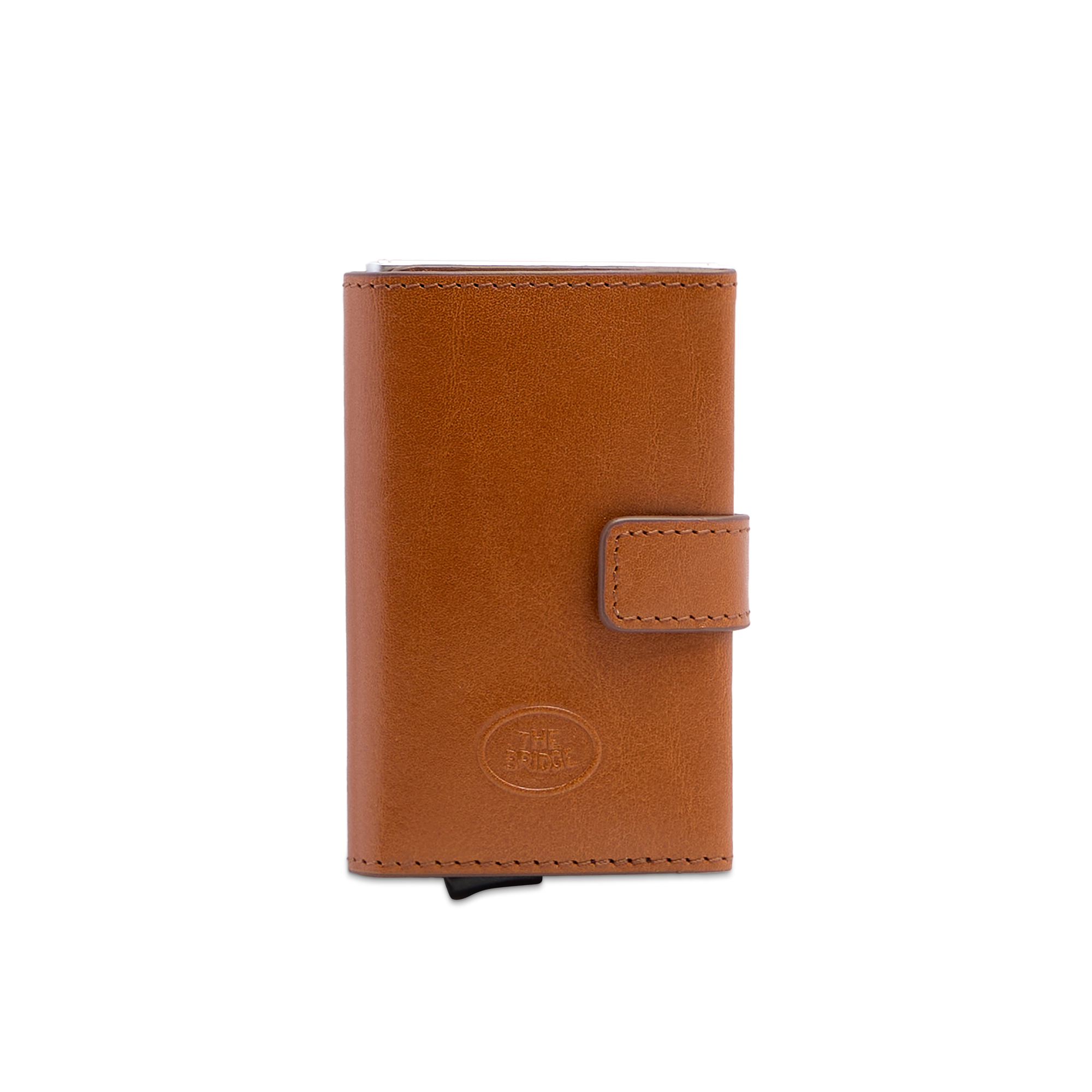 the-bridge-story-uomo-portacarte-in-pelle-a-scatto-con-rfid-cognac image 1