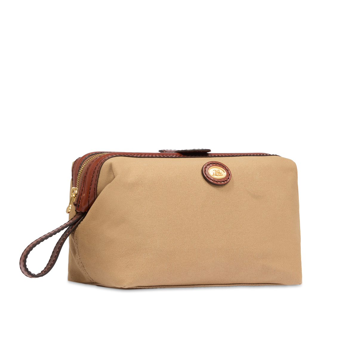 the-bridge-beauty-case-in-pelle-e-tessuto-naturale-marrone-oro image 2
