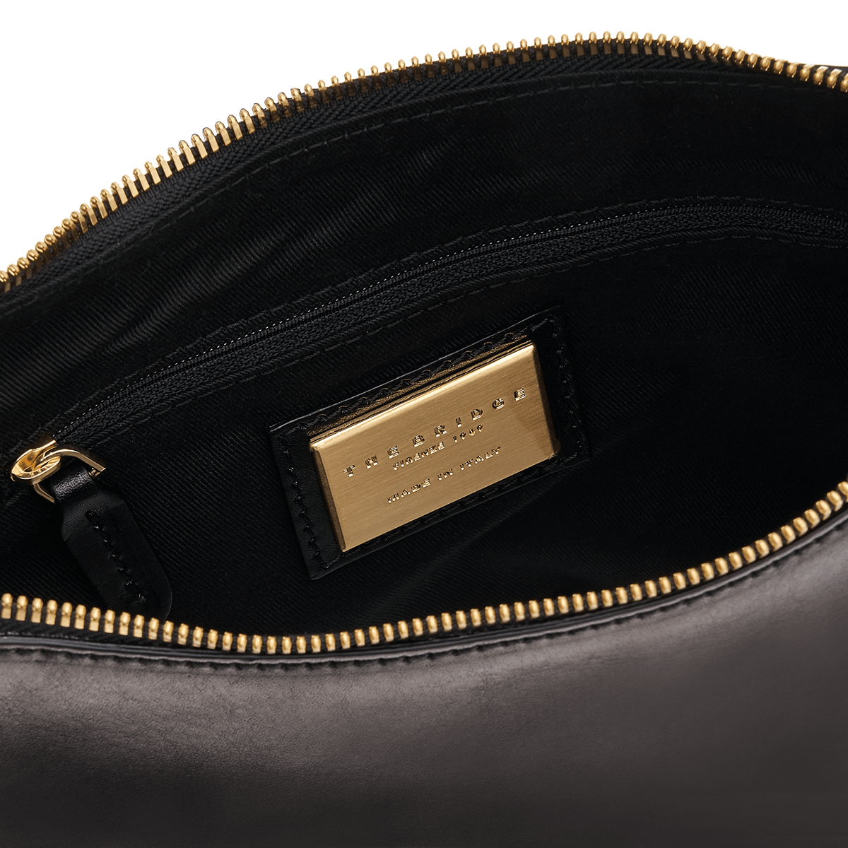 the-bridge-borsa-tracolla-in-pelle-con-chiusura-zip-nero-oro image 2