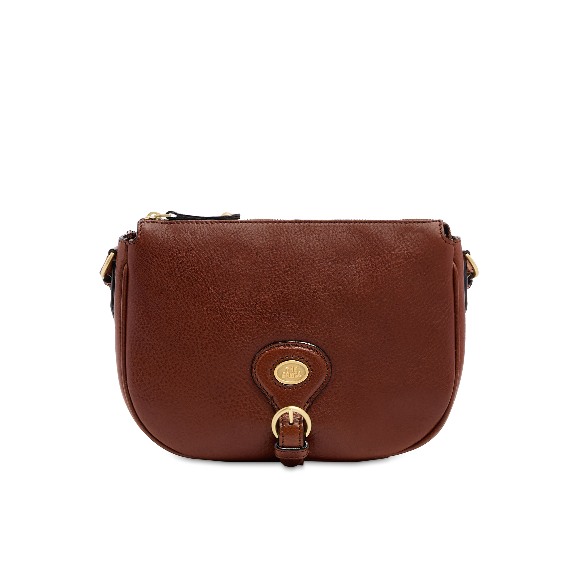 the-bridge-isadora-borsa-tracolla-in-pelle-marrone-con-oro image 1