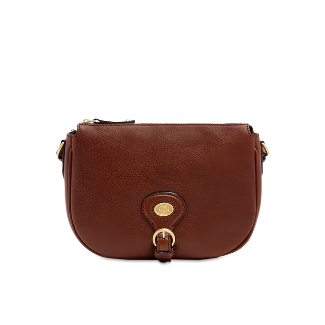 the-bridge-isadora-borsa-tracolla-in-pelle-marrone-con-oro image 1