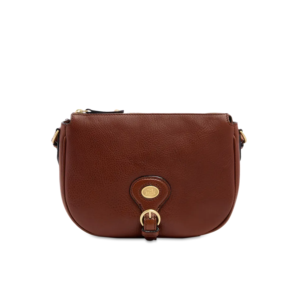 the-bridge-isadora-borsa-tracolla-in-pelle-marrone-con-oro image 1