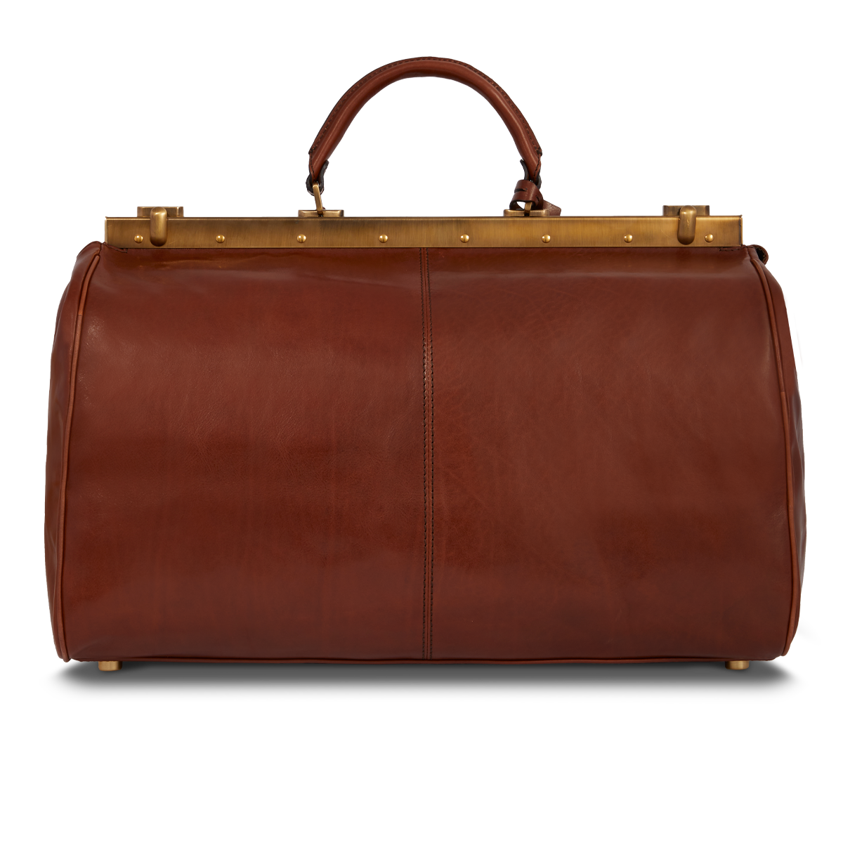 the-bridge-borsone-in-pelle-da-viaggio-duffel-marrone-oro image 1