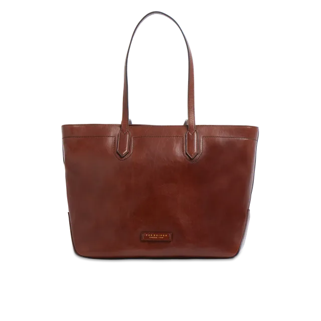 the-bridge-larissa-borsa-shopper-in-pelle-bovina-marrone-oro image 1