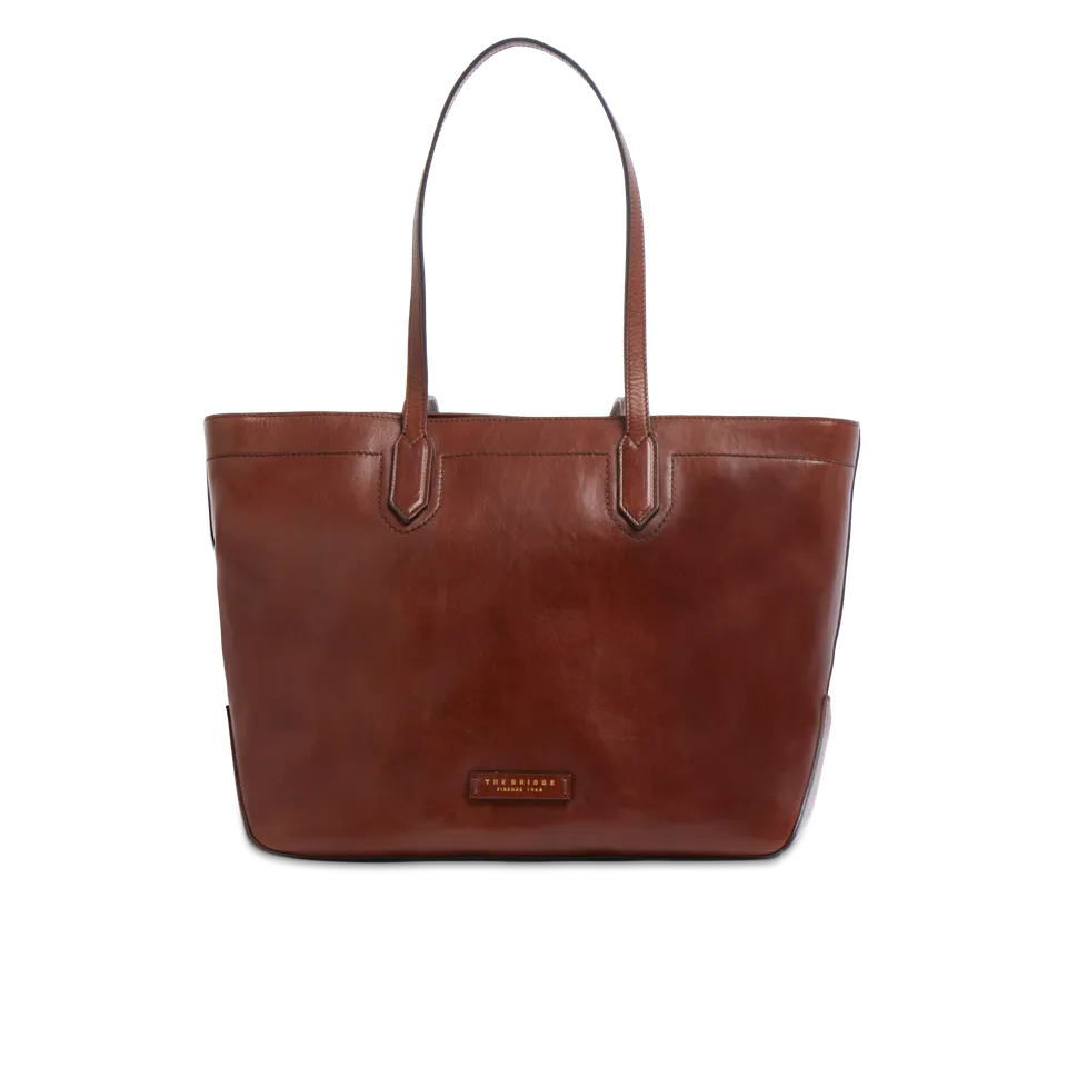 the-bridge-larissa-borsa-shopper-in-pelle-bovina-marrone-oro image 1